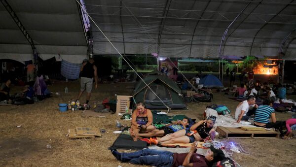 Migrantes centroamericanos en Mapastepec, Chiapas, México - Sputnik Mundo