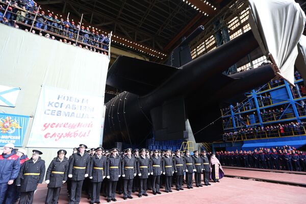 Botadura oficial del submarino nuclear Belgorod - Sputnik Mundo