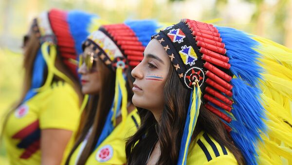 Hinchas de la selección de Colombia en el Mundial de Rusia - Sputnik Mundo