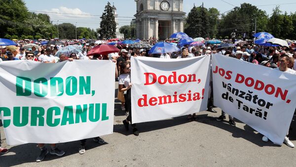 Manifestantes a favor del Partido Demócrata de Moldavia - Sputnik Mundo