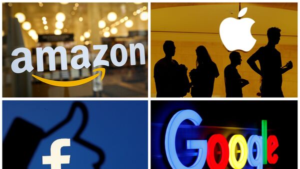 Los logotipos de Amazon, Apple, Facebook y Google - Sputnik Mundo