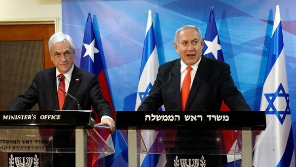 El presidente de Chile, Sebastián Piñera junto al primer ministro de Israel, Benjamin Netanyahu - Sputnik Mundo