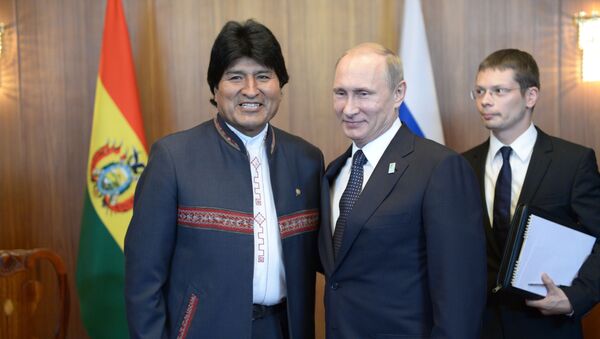 El presidente boliviano, Evo Morales y el presidente ruso, Vladímir Putin (archivo) - Sputnik Mundo