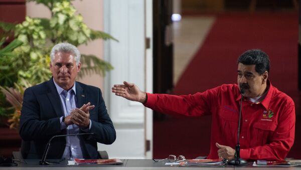 Miguel Díaz-Canel, presidente de Cuba, y Nicolás Maduro, presidente de Venezuela - Sputnik Mundo