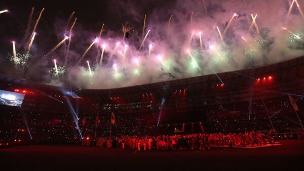 Fuegos artificiales en el Estadio Nacional de Lima (Archivo) - Sputnik Mundo
