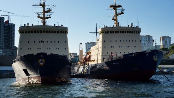 Dos rompehielos de la empresa rusa FESCO en el puerto de Vladivostok  - Sputnik Mundo
