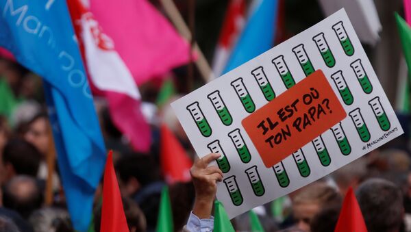 Protestas contra la ley de reproducción asistida en París - Sputnik Mundo