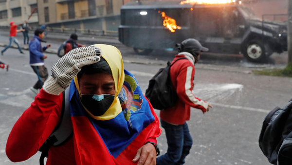 Protestas en Quito, Ecuador, contra las medidas económicas de Lenín Moreno - Sputnik Mundo