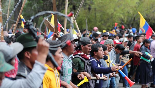 Las protestas en Ecuador - Sputnik Mundo