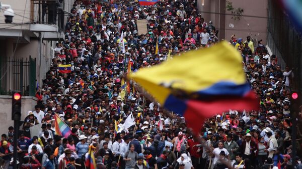 Movilizaciones contra el Gobierno de Lenín Moreno en Quito, Ecuador - Sputnik Mundo