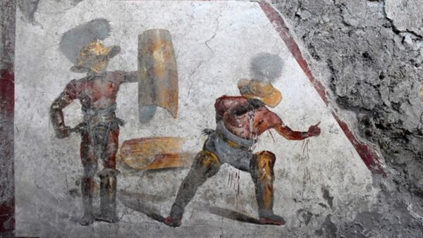 Fresco de los gladiadores encontrado en Pompeya - Sputnik Mundo