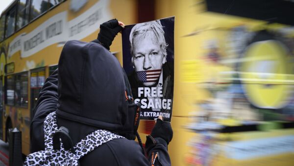Protesta contra la extradición de Assange en Londres - Sputnik Mundo