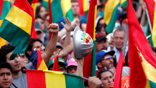 Una manifestación opositora en La Paz, Bolivia - Sputnik Mundo