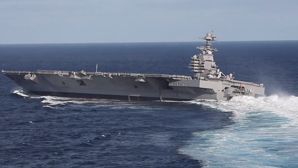 El nuevo portaviones estadounidense USS Gerald R. Ford hace curvas a alta velocidad - Sputnik Mundo