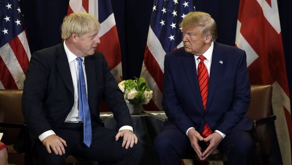 El presidente de Estados Unidos, Donald Trump, y el primer ministro del Reino Unido, Boris Johnson - Sputnik Mundo