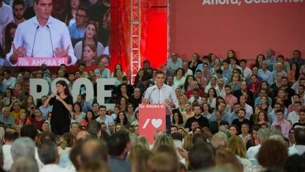 Pedro Sánchez, presidente español en funciones y candidato del PSOE en las elecciones generales - Sputnik Mundo