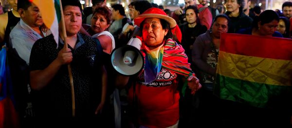 Manifestación en Buenos Aires en apoyo a Evo Morales Manifestación en Buenos Aires en apoyo a Evo Morales - Sputnik Mundo