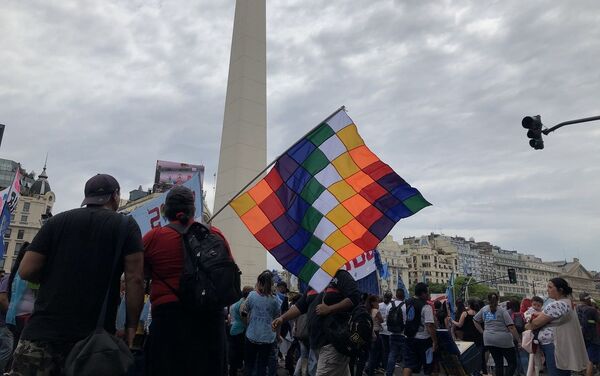 La concentración se llevó a cabo en el Obelisco de Buenos Aires - Sputnik Mundo