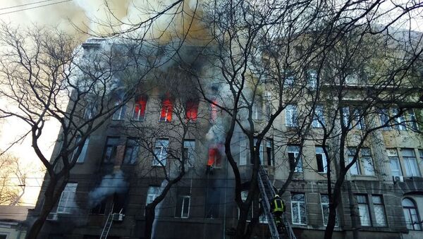 Incendio en un instituto en Odesa, Ucrania - Sputnik Mundo