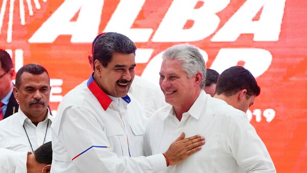 El presidente de Venezuela, Nicolás Maduro y presidente de Cuba, Miguel Díaz-Canel, durante la XVII Cumbre del ALBA-TCP - Sputnik Mundo