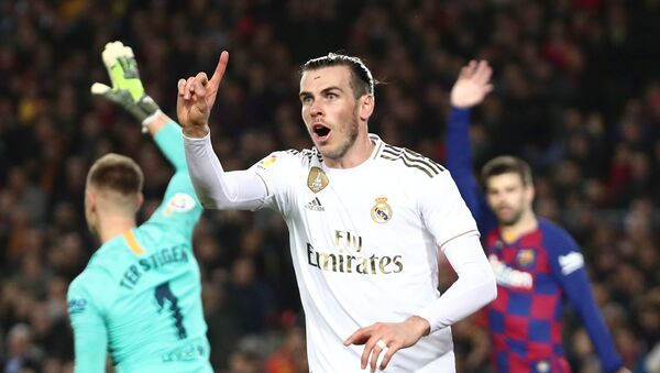 Gareth Bale, delantero del Real Madrid, tras marcar un gol de fuera de juego contra el Barcelona en el Camp Nou, el 18 de diciembre de 2019 - Sputnik Mundo