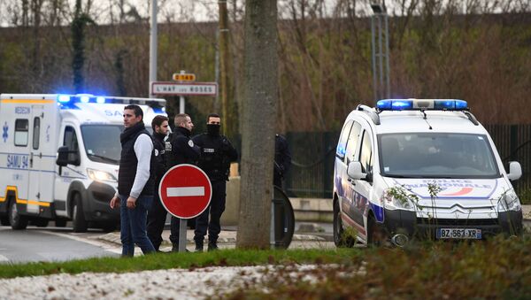 Policía el parque en el suburbio parisino de Villejuif donde se produjo un ataque con cuchillo - Sputnik Mundo