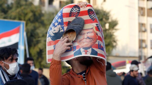 Protestas contra la política de EEUU en el Medio Oriente en Bagdad  - Sputnik Mundo