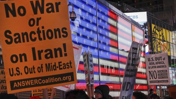 Protestas contra guerra y sanciones contra Irán en Nueva York, EEUU - Sputnik Mundo