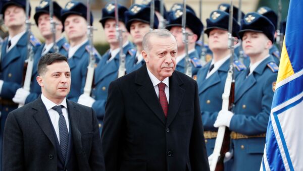El presidente de Ucrania, Volodímir Zelenski, junto a su homólogo turco, Recep Tayyip Erdogan - Sputnik Mundo