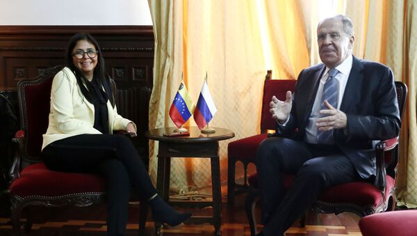 Delcy Rodríguez, vicepresidenta de Venezuela, y Serguéi Lavrov, canciller de Rusia - Sputnik Mundo