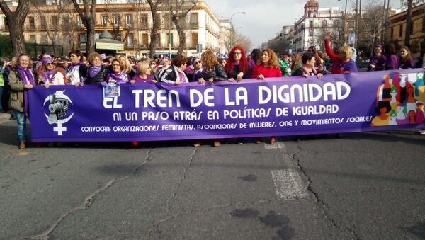 Manifestación 'Tren de la Dignidad' en Sevilla - Sputnik Mundo