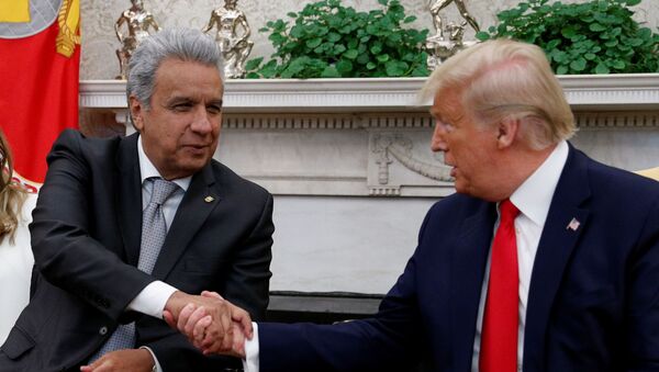 El presidente ecuatoriano, Lenín Moreno, y su homólogo estadounidense, Donald Trump (archivo) - Sputnik Mundo