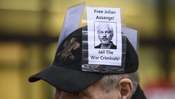 Una manifestación en apoyo a Julian Assange - Sputnik Mundo