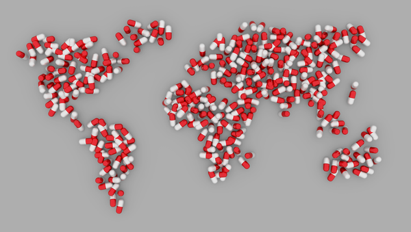 El mapa del mundo hecho de medicamentos  - Sputnik Mundo
