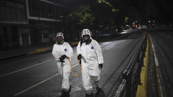 Desinfección de las calles en Caracas - Sputnik Mundo