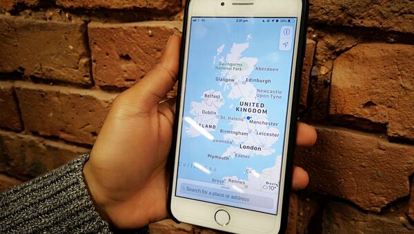 Mapa de Reino Unido en un teléfono móvil - Sputnik Mundo