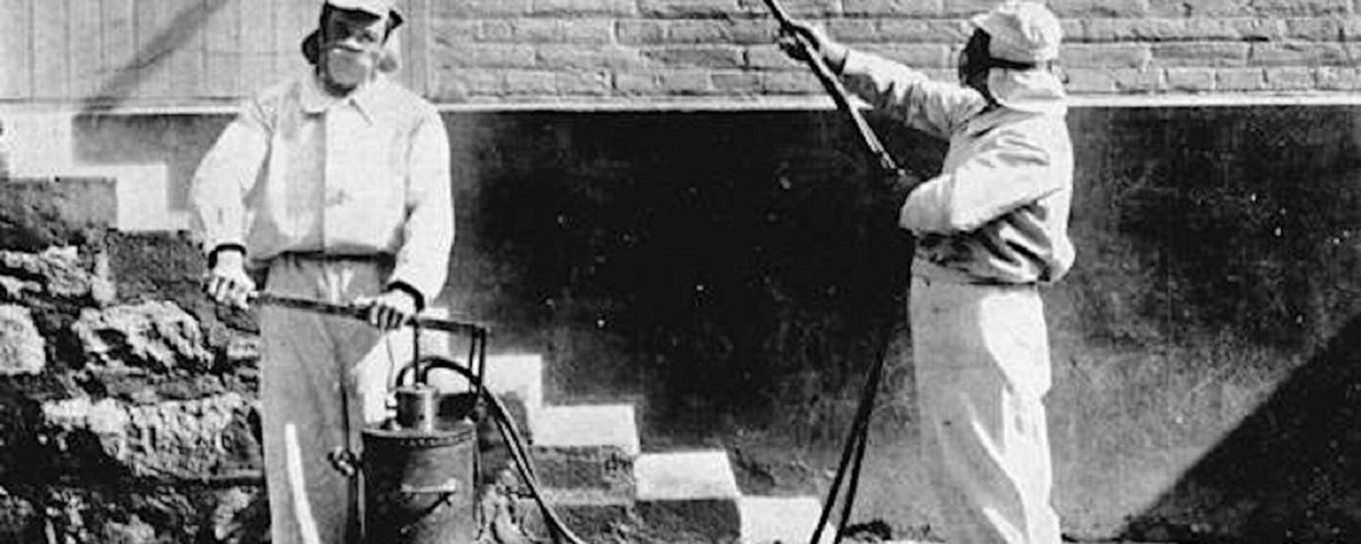 Desinfectadores trabajando, hacia 1910, en Chile - Sputnik Mundo, 1920, 06.04.2020