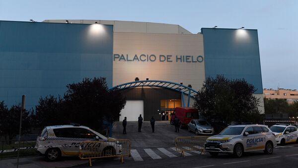 El Palacio de Hielo de Madrid, durante la pandemia de COVID-19 en España - Sputnik Mundo