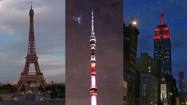 Las torres más emblemáticas del planeta se visten de solidaridad con los médicos del mundo - Sputnik Mundo