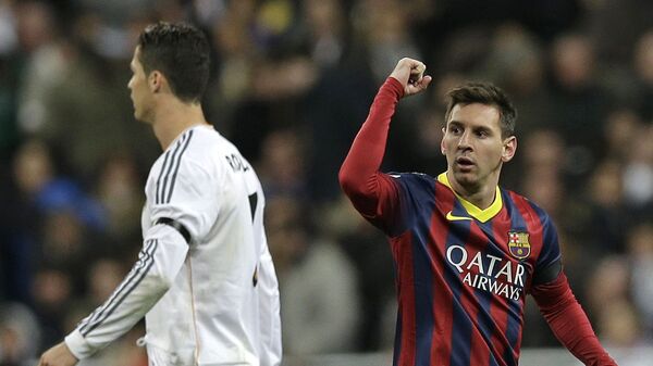 El delantero portugués Cristiano Ronaldo y su colega argentino Lionel Messi - Sputnik Mundo