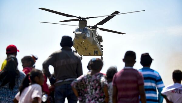 Helicóptero estadounidense llegando a una zona fronteriza de Colombia con Venezuela - Sputnik Mundo