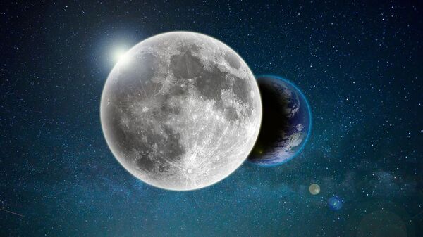 La Luna y la Tierra (ilustración) - Sputnik Mundo
