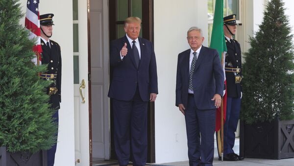 Donald Trump junto a Andrés Manuel López Obrador - Sputnik Mundo