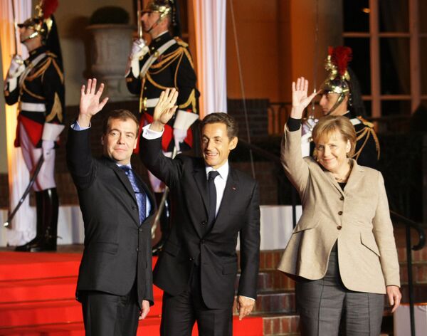La cumbre tripartita entre Francia, Alemania y Rusia en Deauville - Sputnik Mundo