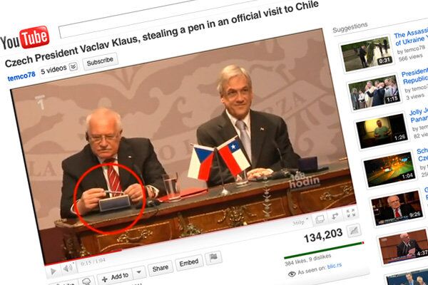 Captura de pantalla de YouTube con el vídeo del presidente checo - Sputnik Mundo