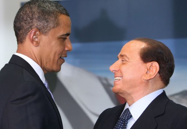 Barack Obama y  Silvio Berlusconi. Archivo - Sputnik Mundo