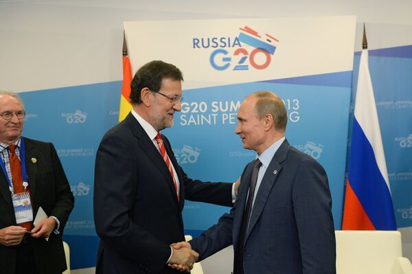 Vladímir Putin reunido hoy con el primer ministro español, Mariano Rajoy. - Sputnik Mundo