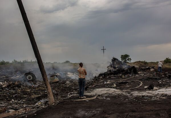 Los restos del avión malasio accidentado en el este de Ucrania - Sputnik Mundo