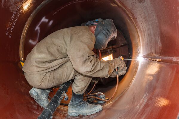 La construcción del gasoducto Fuerza de Siberia La construcción del gasoducto Fuerza de Siberia - Sputnik Mundo