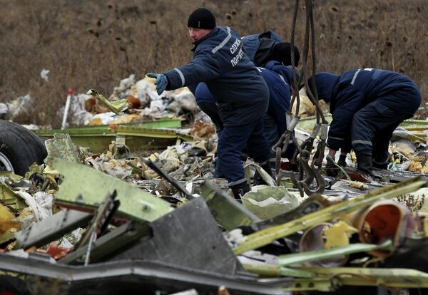 Expertos hallan más restos humanos en la zona de la caída del MH17 en Ucrania - Sputnik Mundo